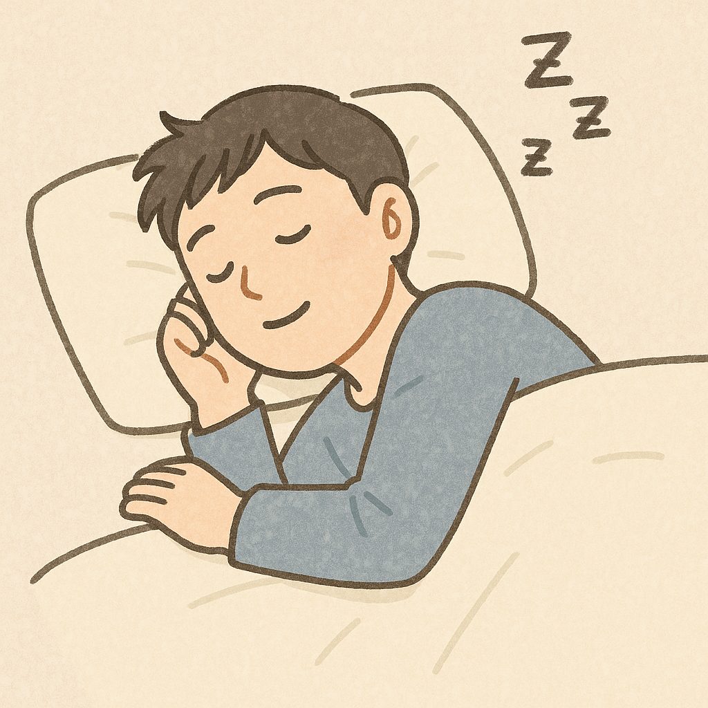 ぐっすり眠る人のイラスト