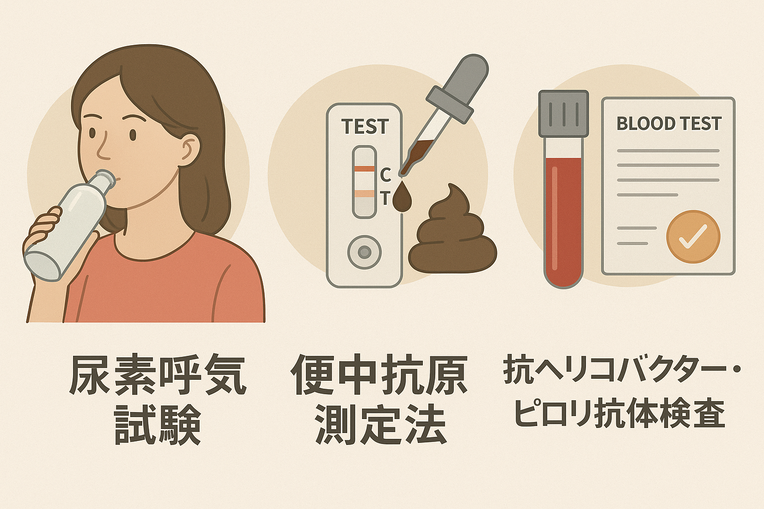 ピロリ菌検査のイメージイラスト