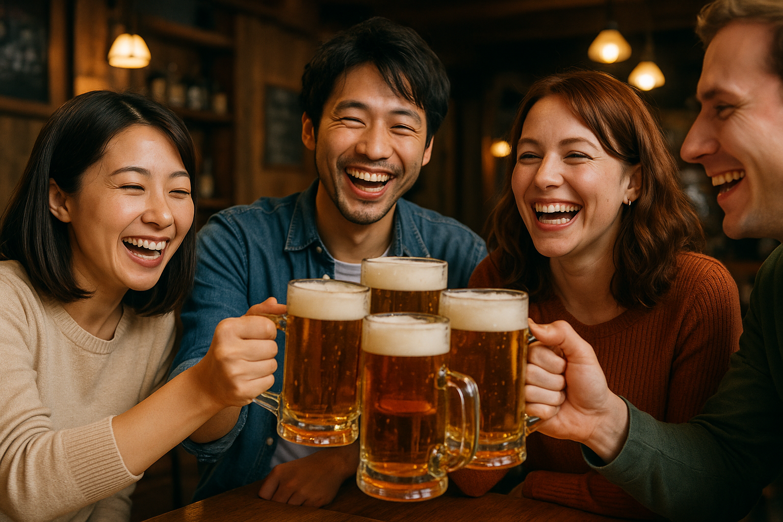 乾杯している様子