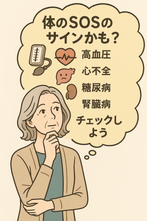 体のSOSサインのイメージイラスト