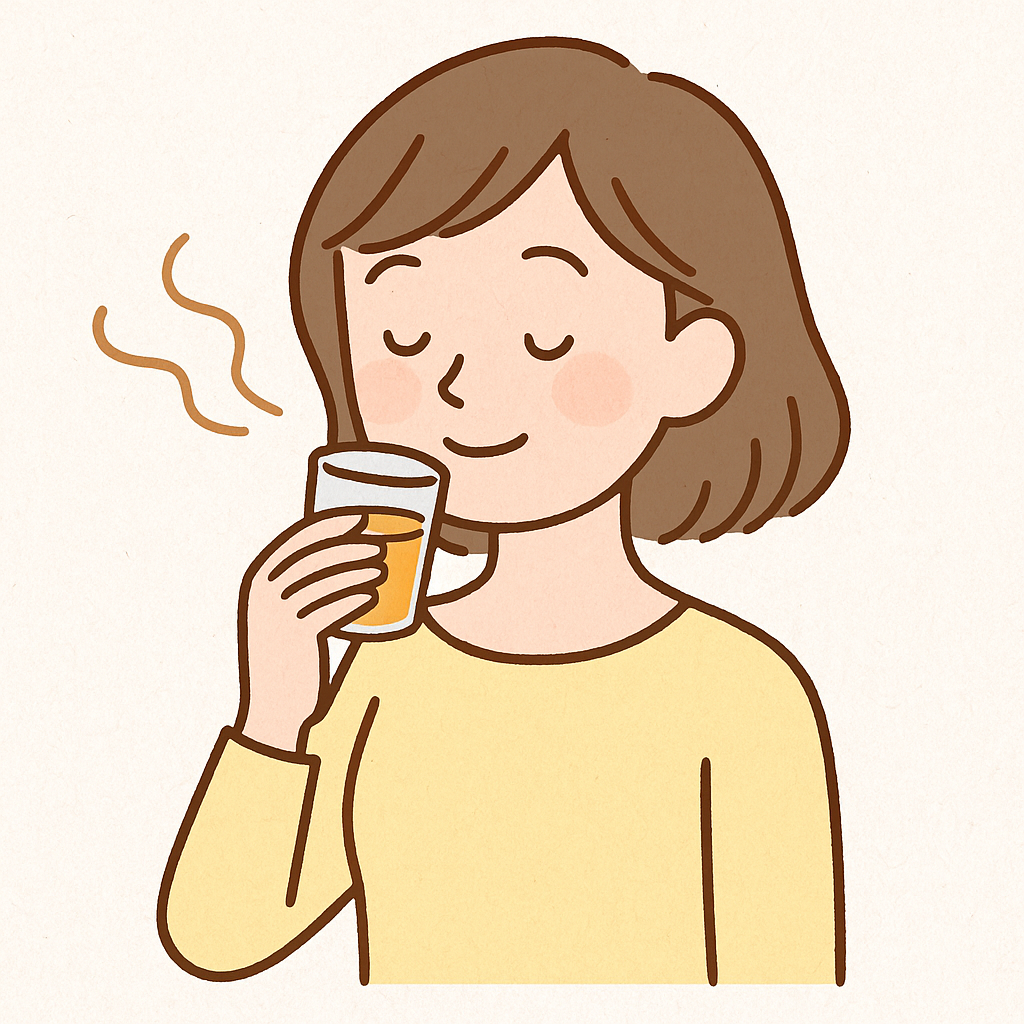 匂いを嗅ぐ人のイラスト