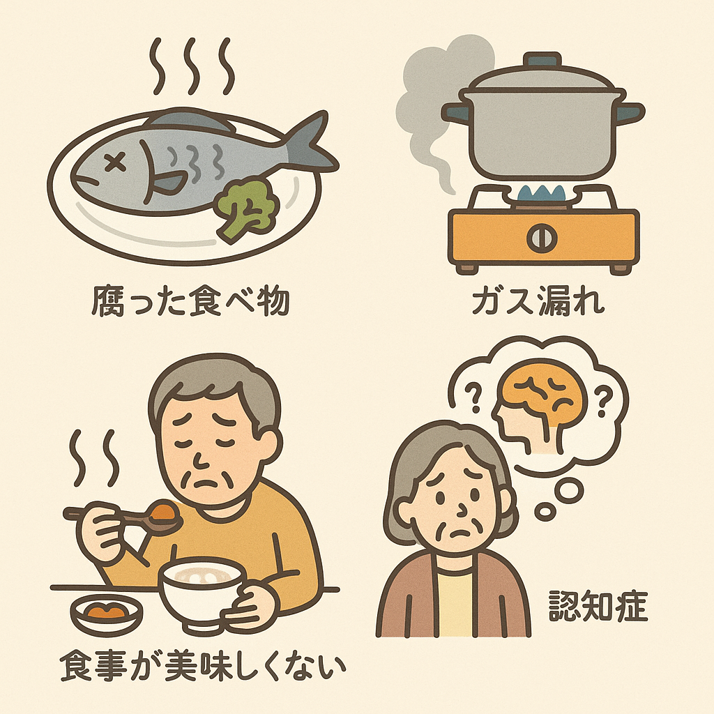 日常生活のリスクを示すイラスト